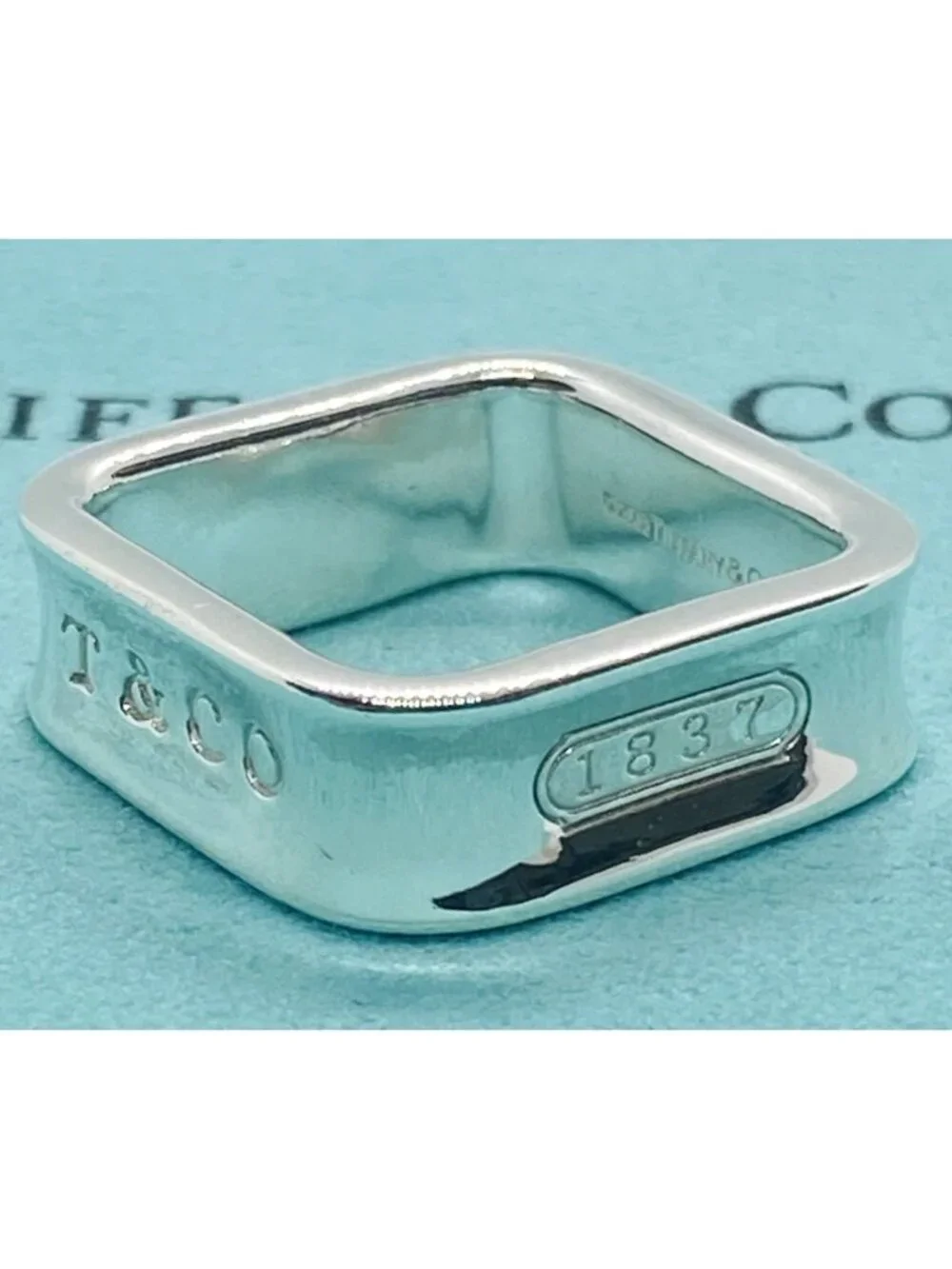 Tiffany & Co Sterling Silve 925 Square 1837 Ring